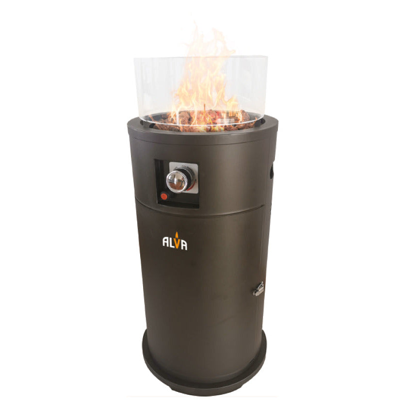 SHORT STAND FIREPIT GAS PATIO HEATER (WITH LAVA STONES)