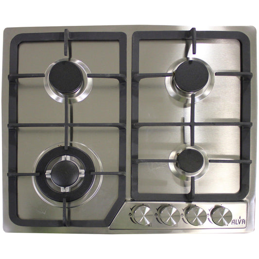 ALVA - 60cm 4-BURNER GAS HOB - STAINLESS STEEL
