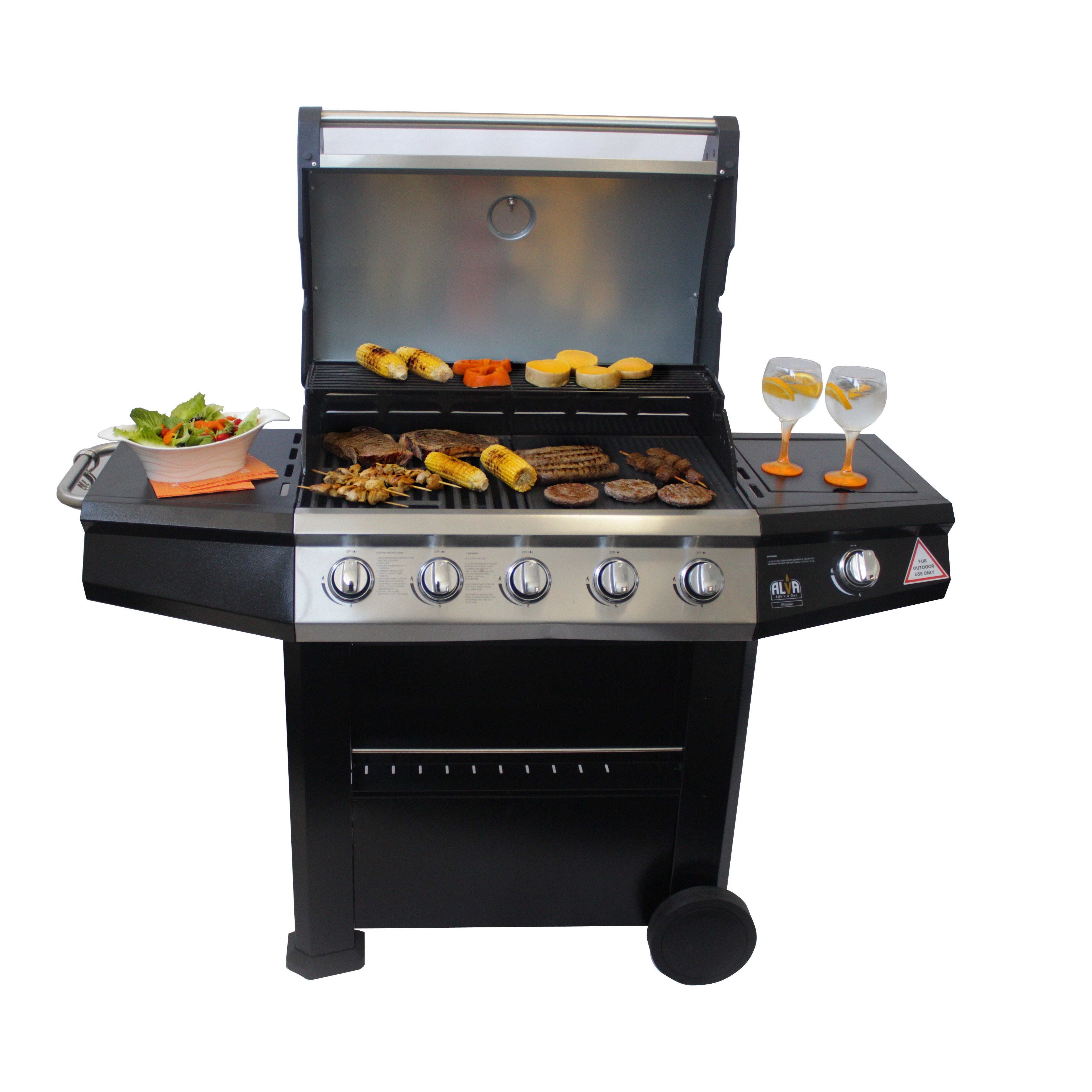 FINESSE 5-BURNER STAINLESS STEEL GAS BBQ WITH SIDE BURNER