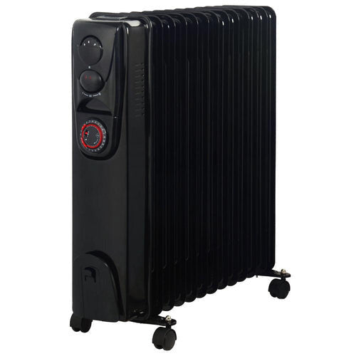 7 -9-11-13 FIN OIL FILLED HEATER - GLOSSY BLACK - TIMER FUNCTION