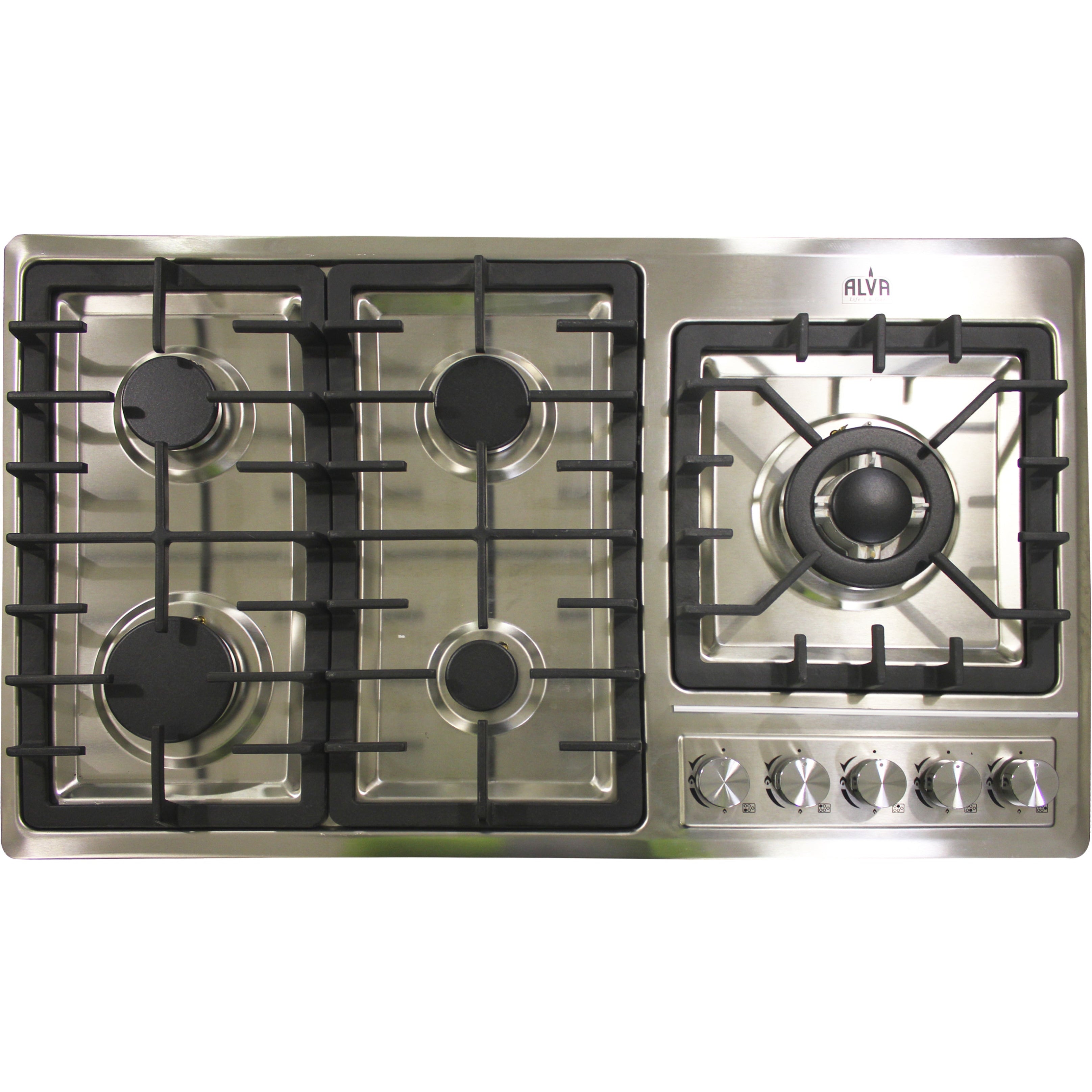 90cm 5-BURNER GAS HOB - STAINLESS STEEL