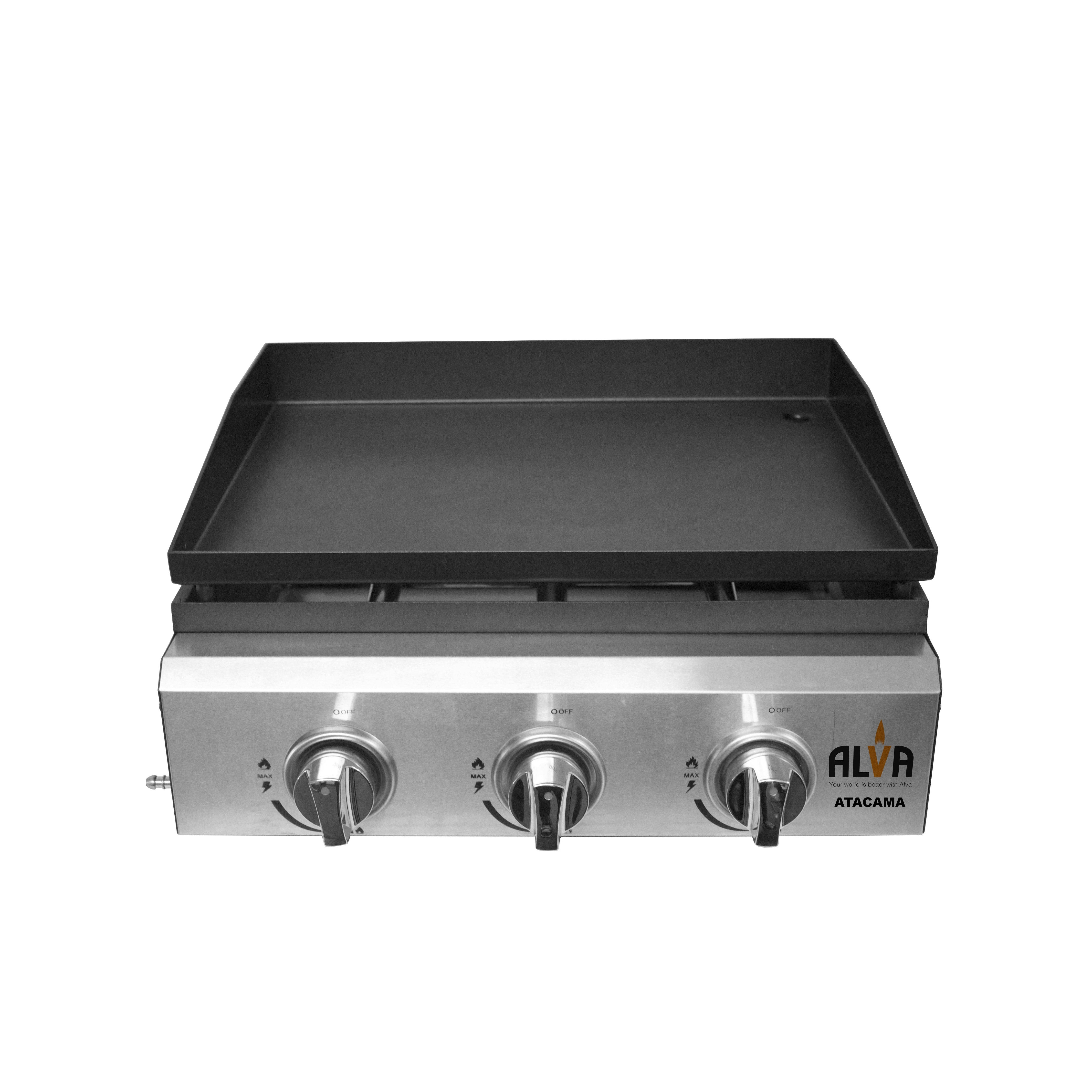 ATACAMA TABLETOP 3- BURNER GAS PLANCHA & GRILL BBQ