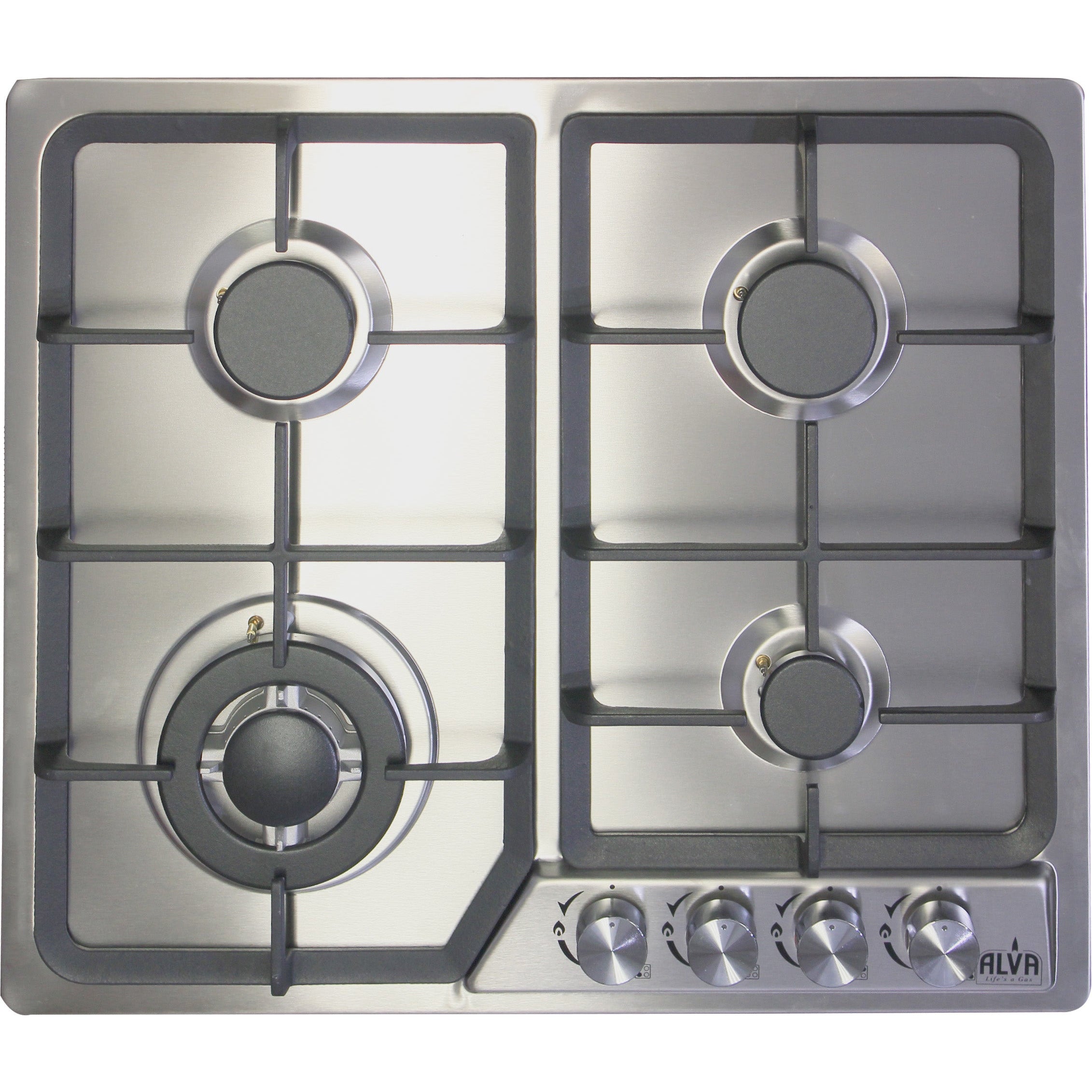 60cm 4-BURNER GAS HOB - STAINLESS STEEL