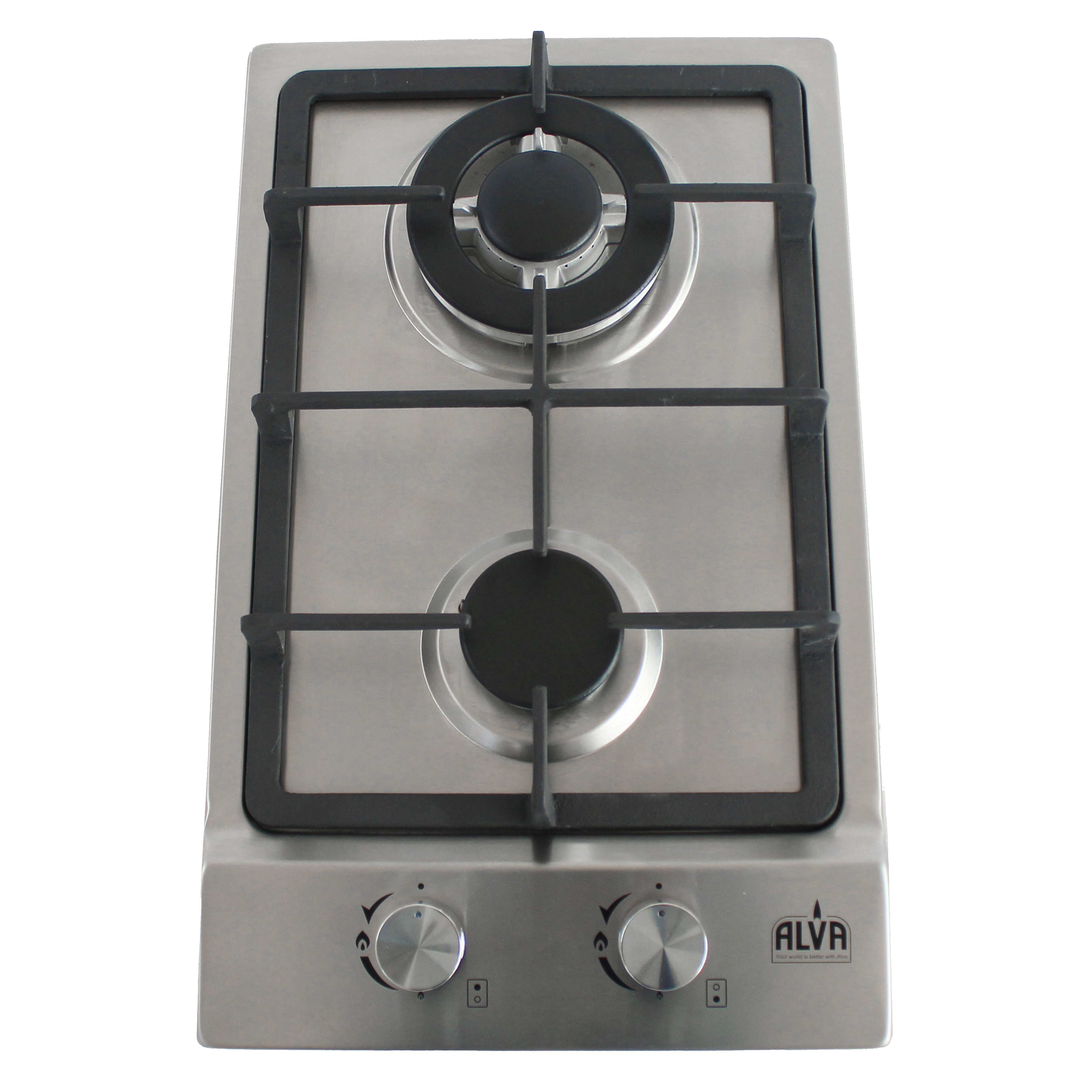 30cm 2-BURNER GAS HOB – STAINLESS STEEL