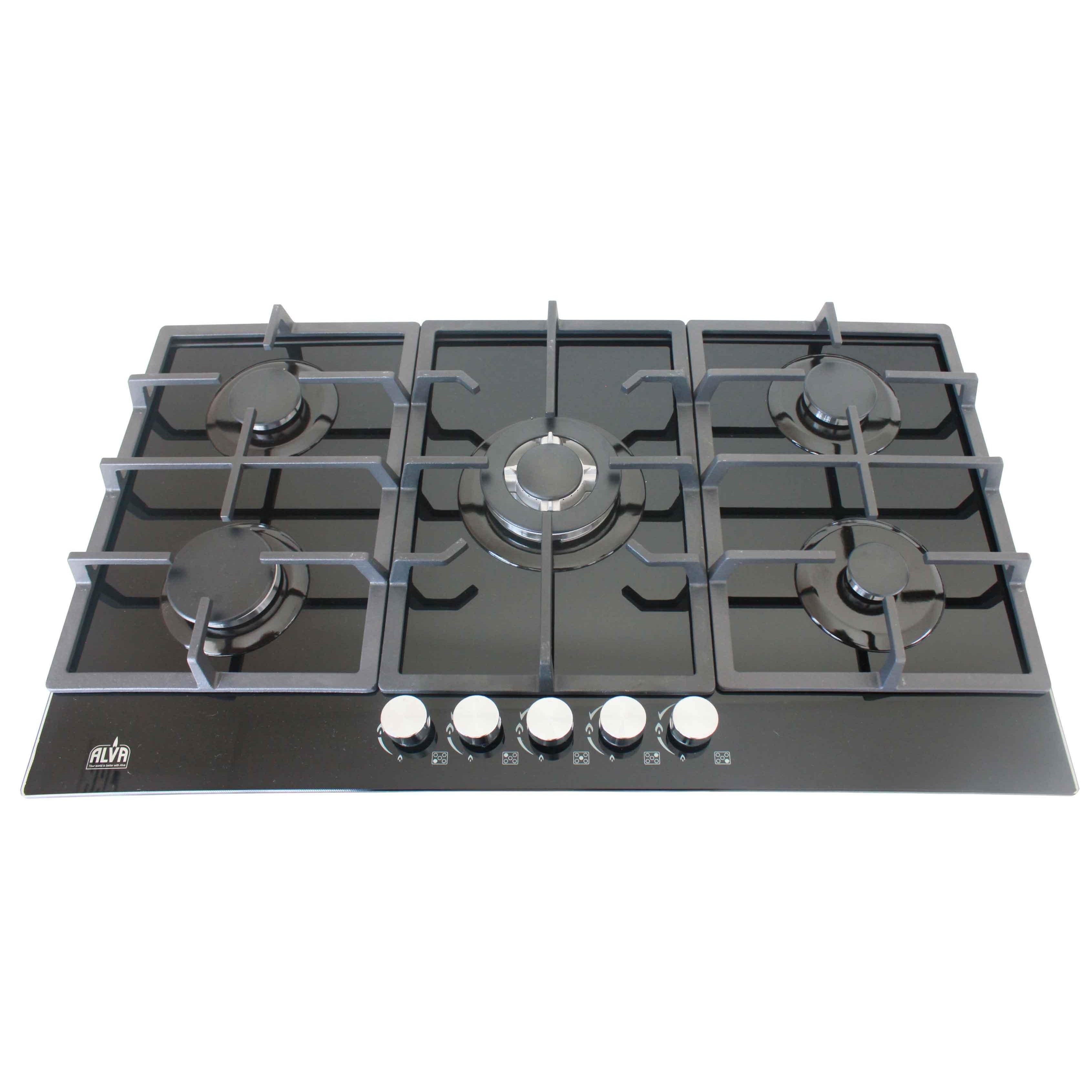 90cm 5-BURNER GAS HOB - GLASS TOP