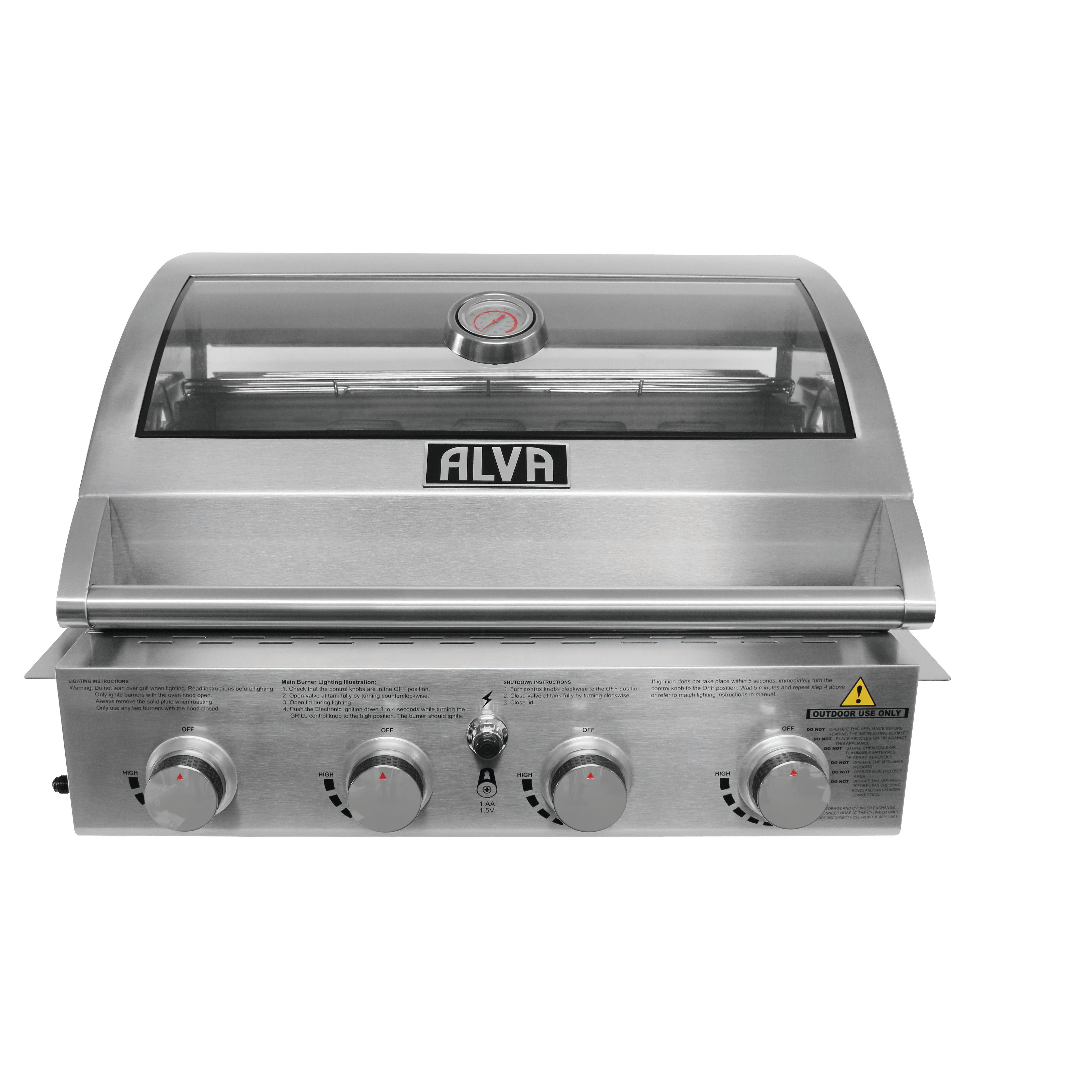 MOJAVE 4-BURNER GLASS HOOD DROP-IN GAS BBQ