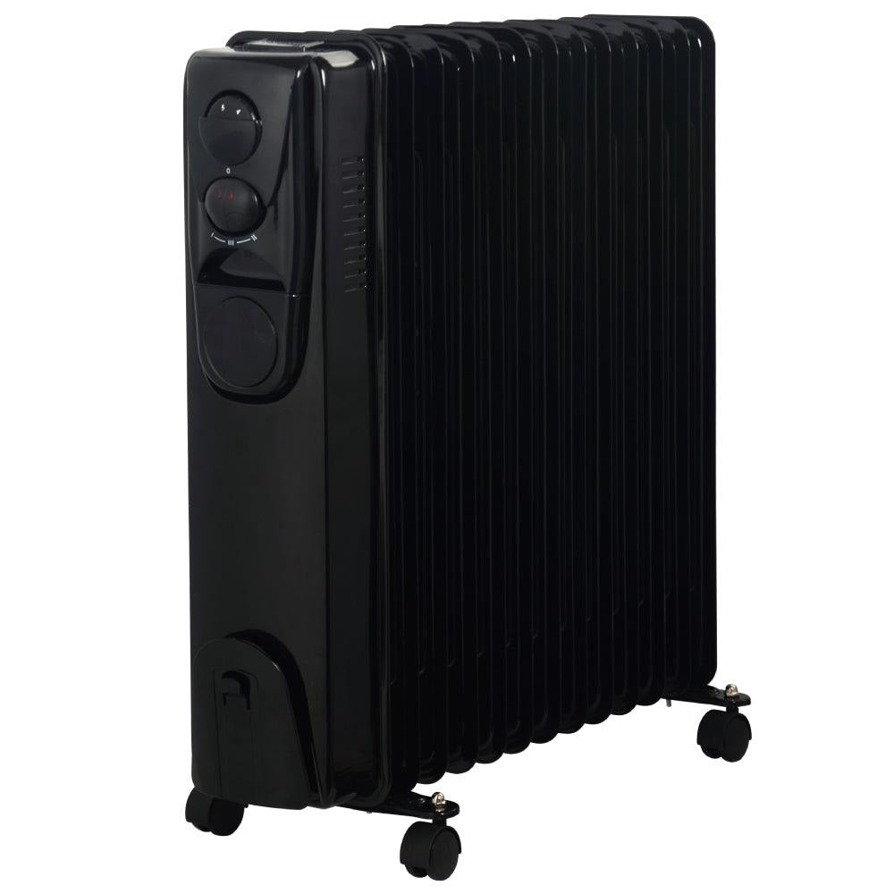 7 -9-11-13 FIN OIL FILLED HEATER - GLOSSY BLACK - TIMER FUNCTION