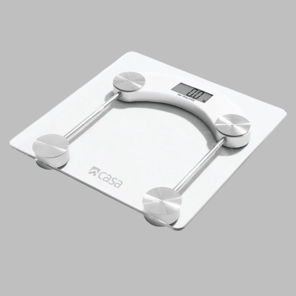 Electronic Bathroom Glass Scale - Clear - Square - Rounded Corners