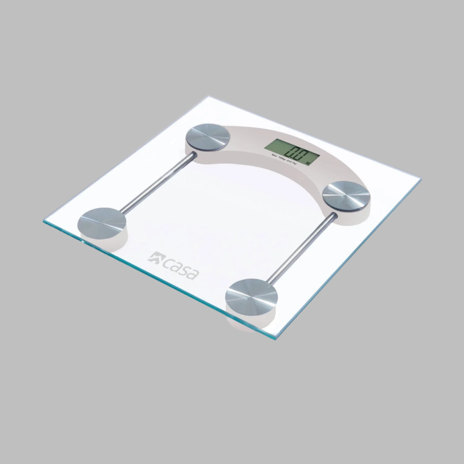 Digital Bathroom Scale - Glass Platform - Square