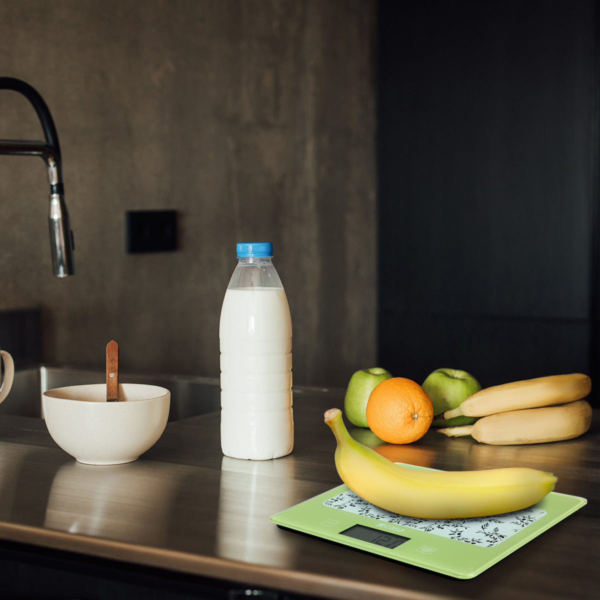 Kitchen Digital Scale - Glass - Green With Olives Design