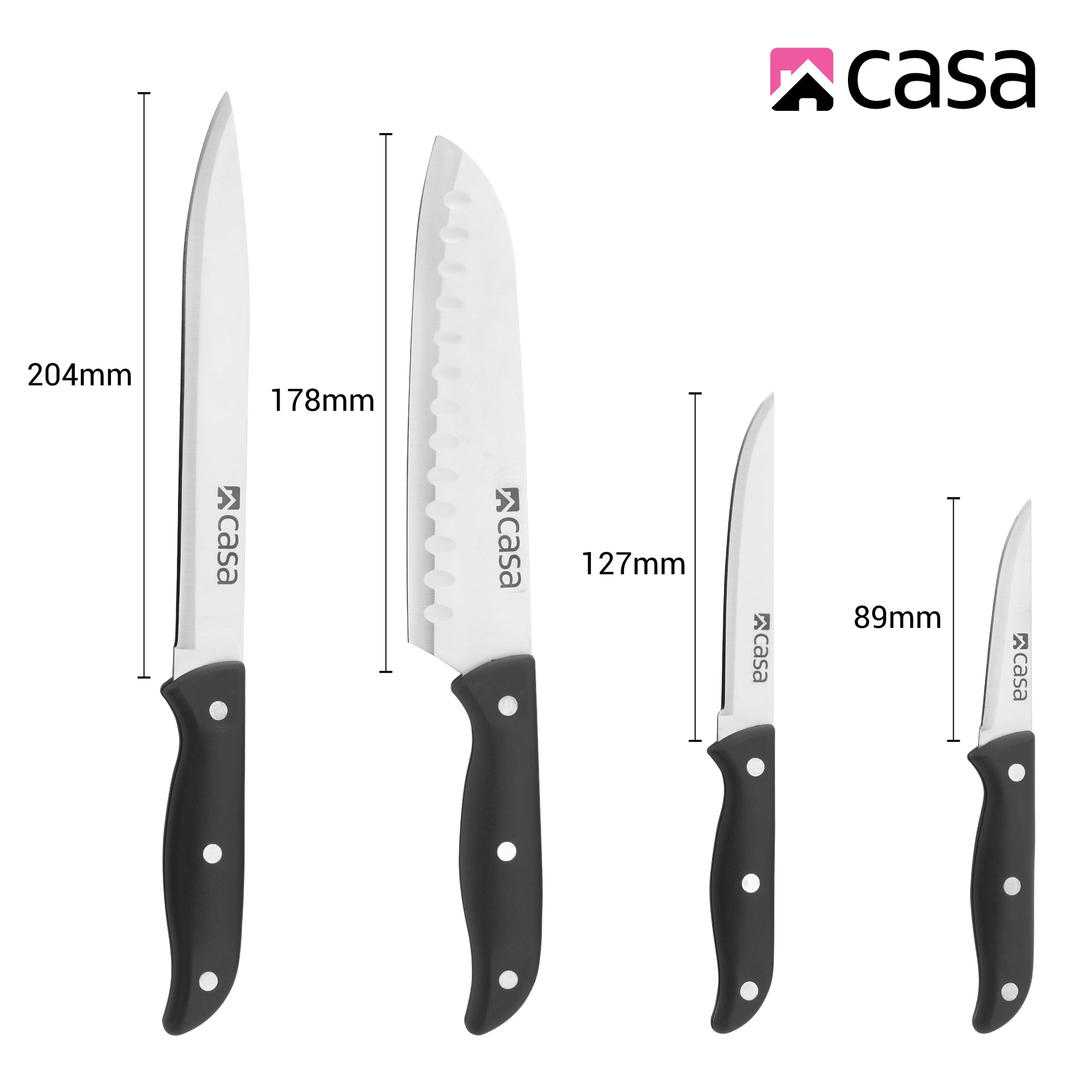 5Pc Knife Set + Bamboo Cutting Board - Verona
