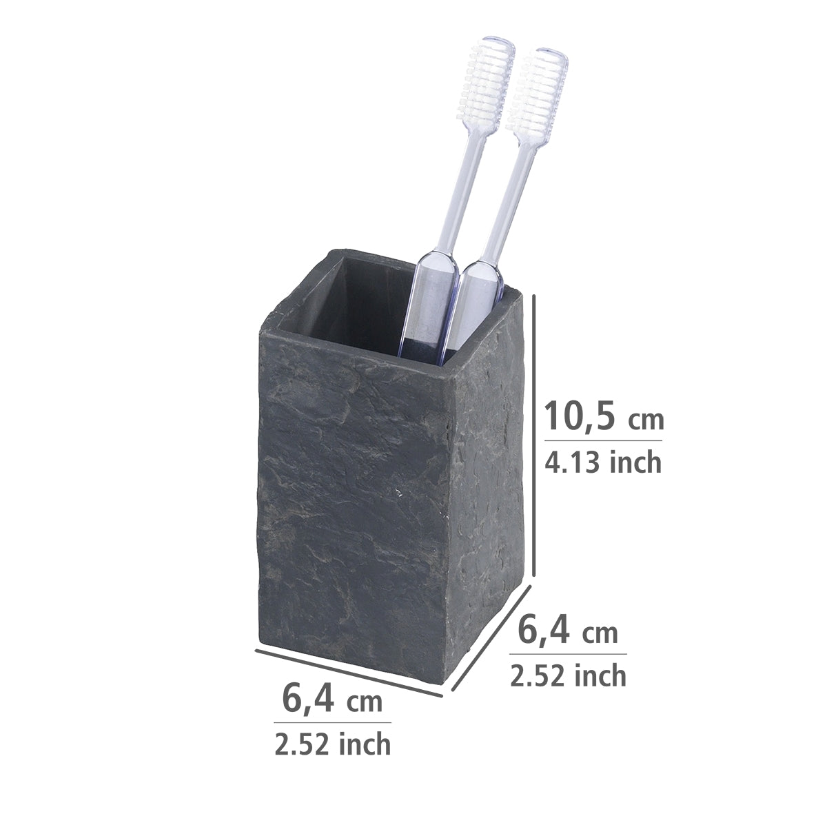 Toothbrush Tumbler - Slate Rock Range - Polyresin - Anthracite