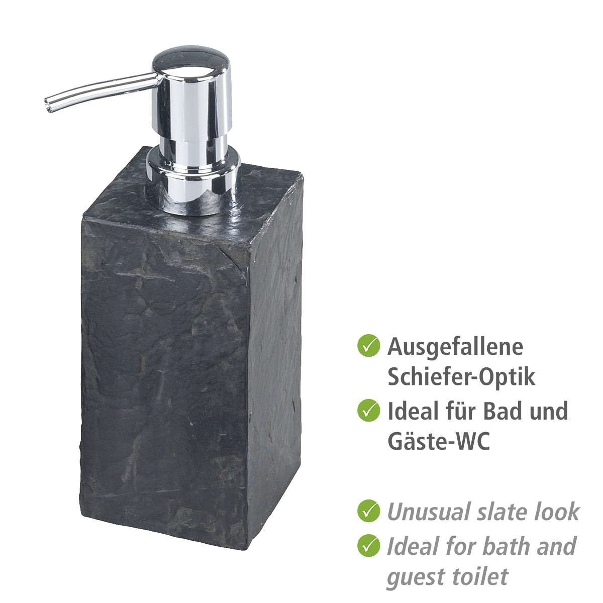 Soap Dispenser - Slate Rock Range - Polyresin - Anthracite