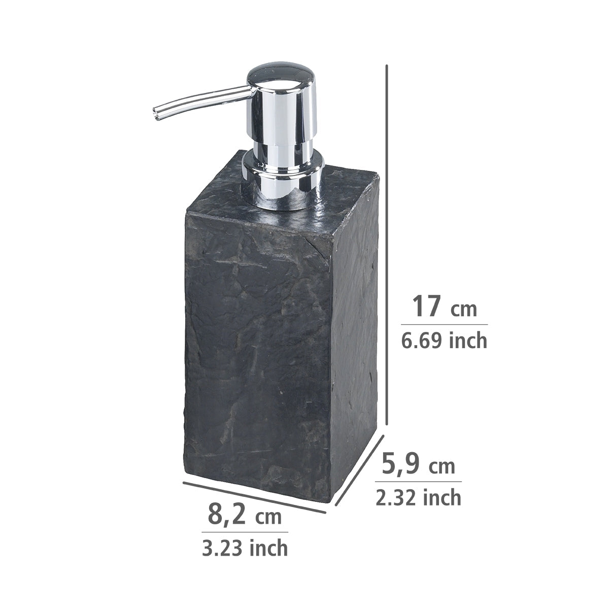 SOAP DISPENSER - SLATE ROCK RANGE - POLYRESIN - ANTHRACITE