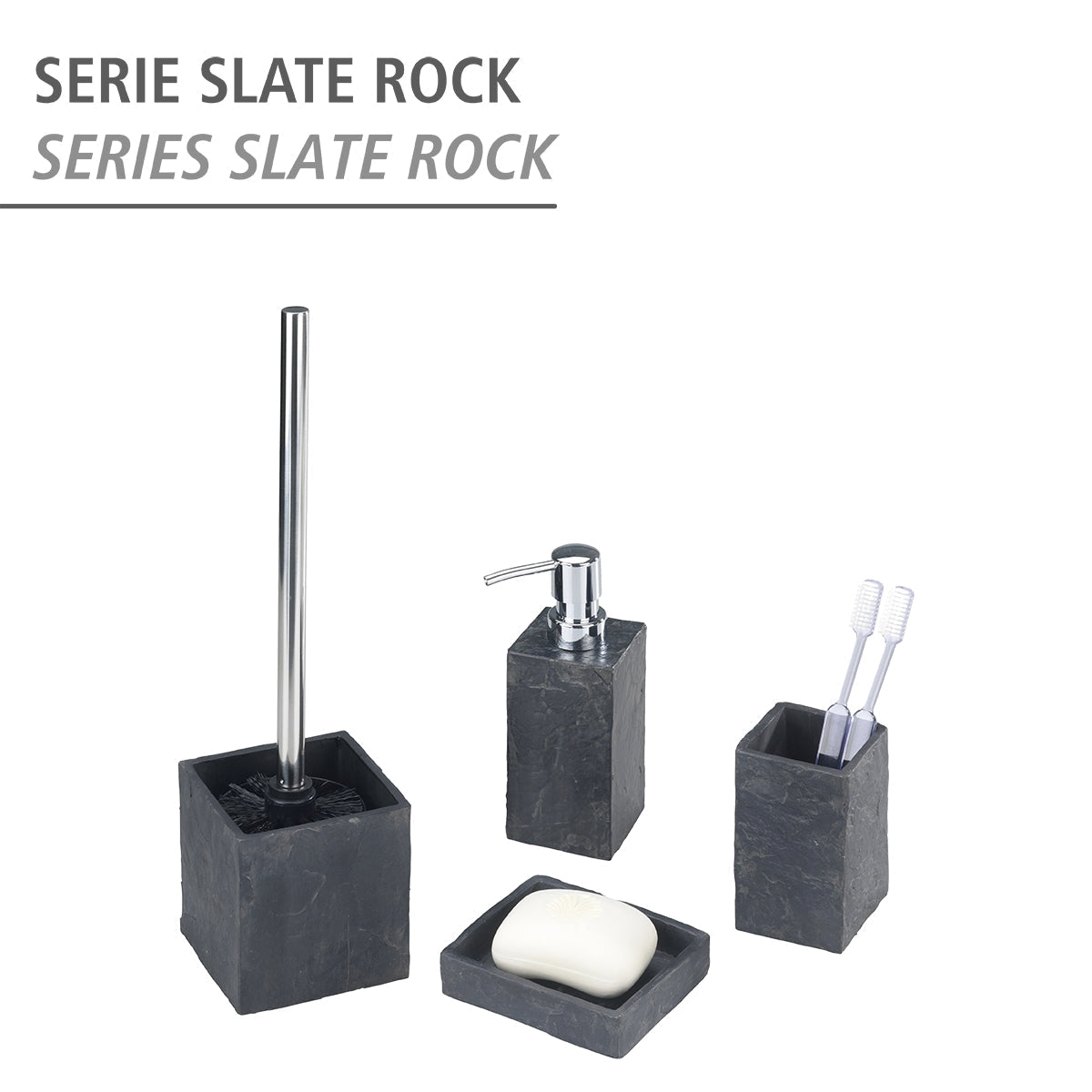 SOAP DISPENSER - SLATE ROCK RANGE - POLYRESIN - ANTHRACITE