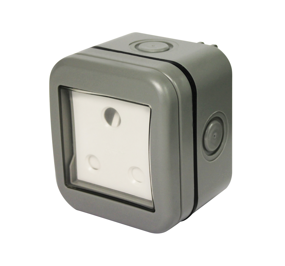 IP55 Single Unswitched 16A Sa Outdoor Socket (1 x 3 Pin)