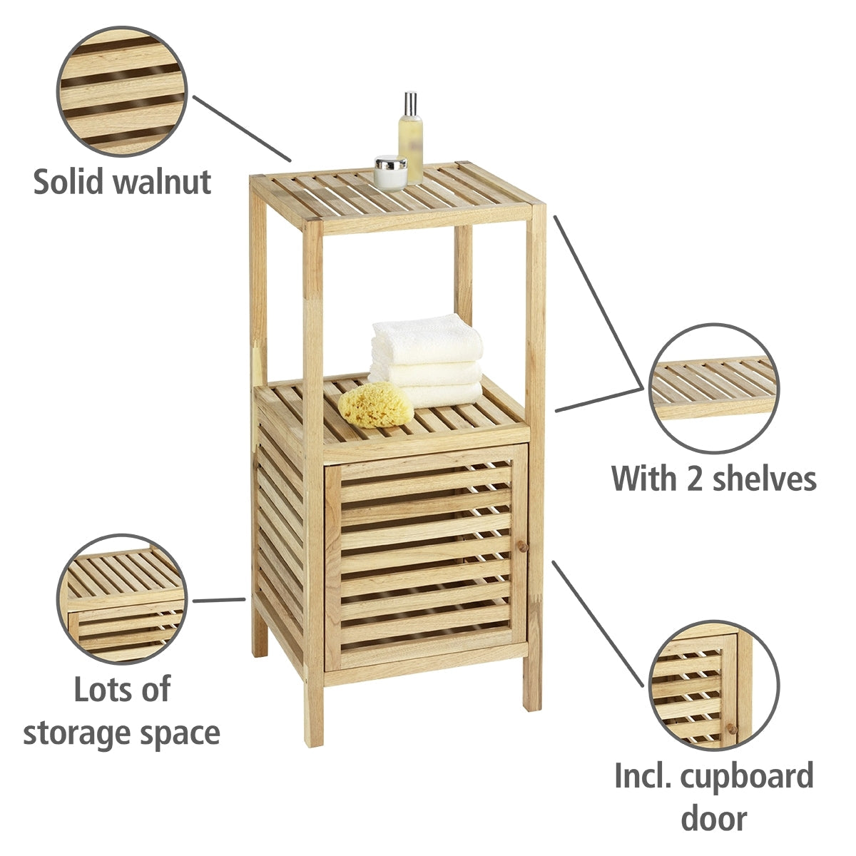 Shelving Unit With Door - Norway - Walnut