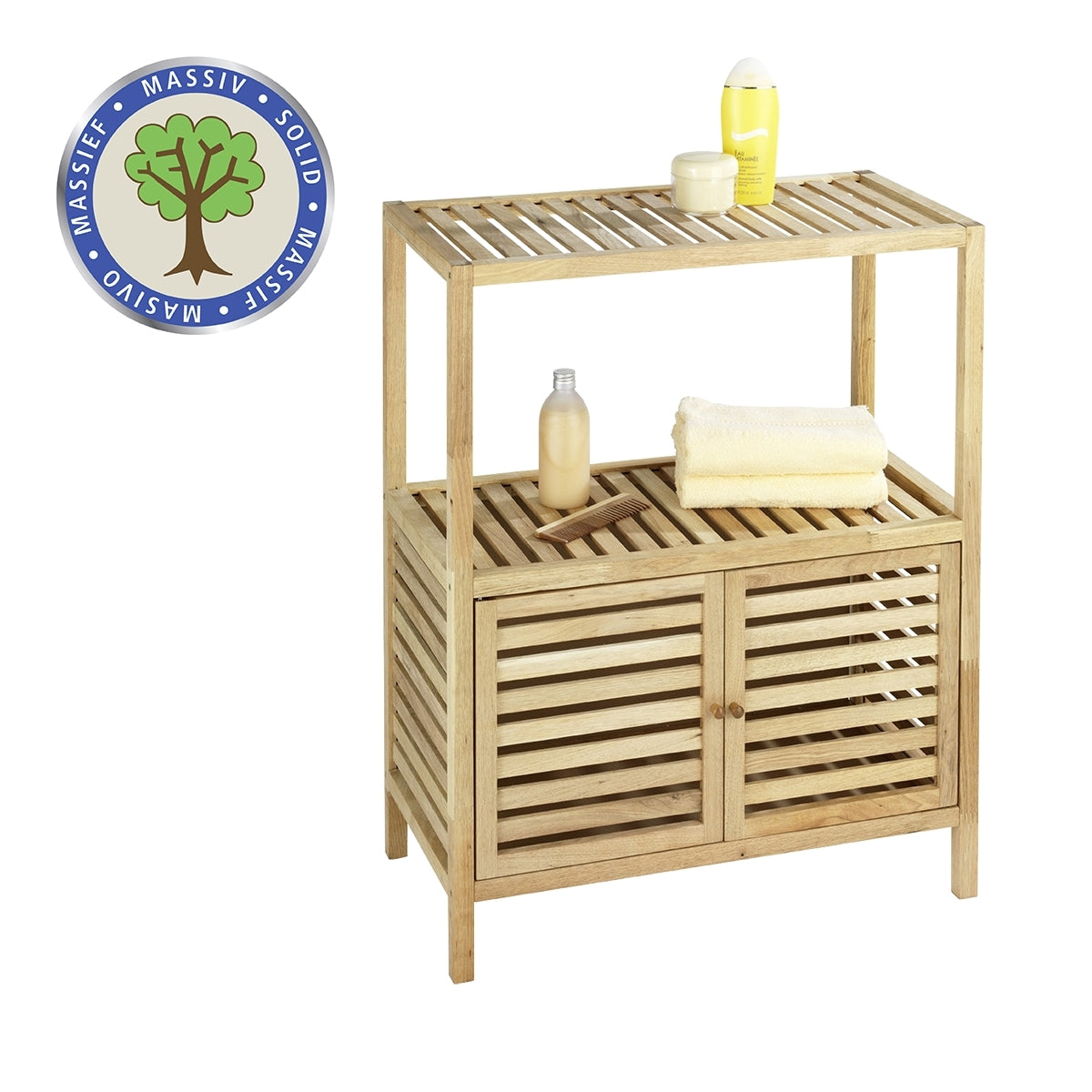 Shelving Unit With 2 Doors - Norway - Walnut