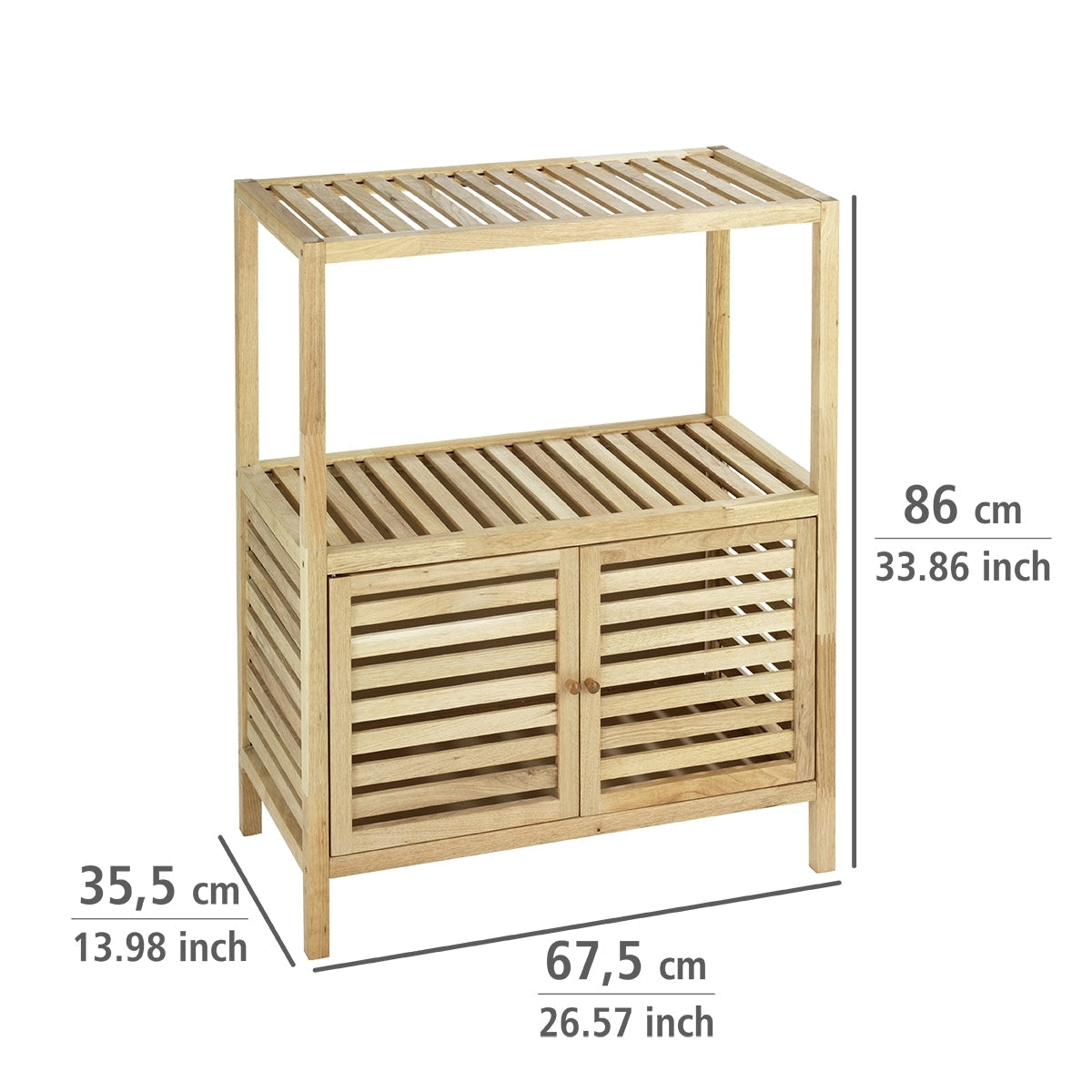 Shelving Unit With 2 Doors - Norway - Walnut