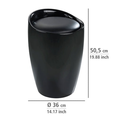 CANDY BATHROOM STOOL / 20L LAUNDRY BIN - BLACK