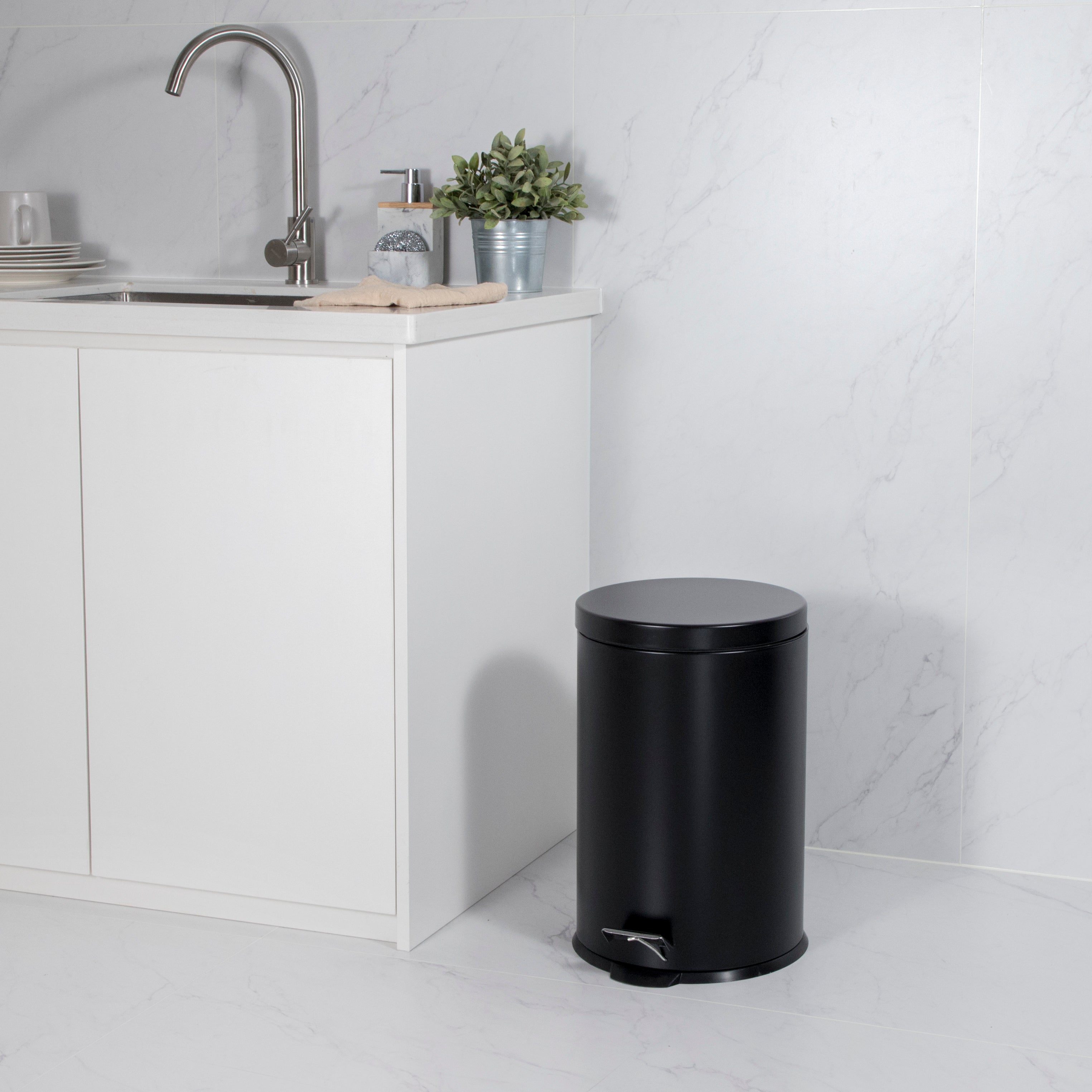 3L + 20L Steel Pedal Bin Combo Set - Roma
