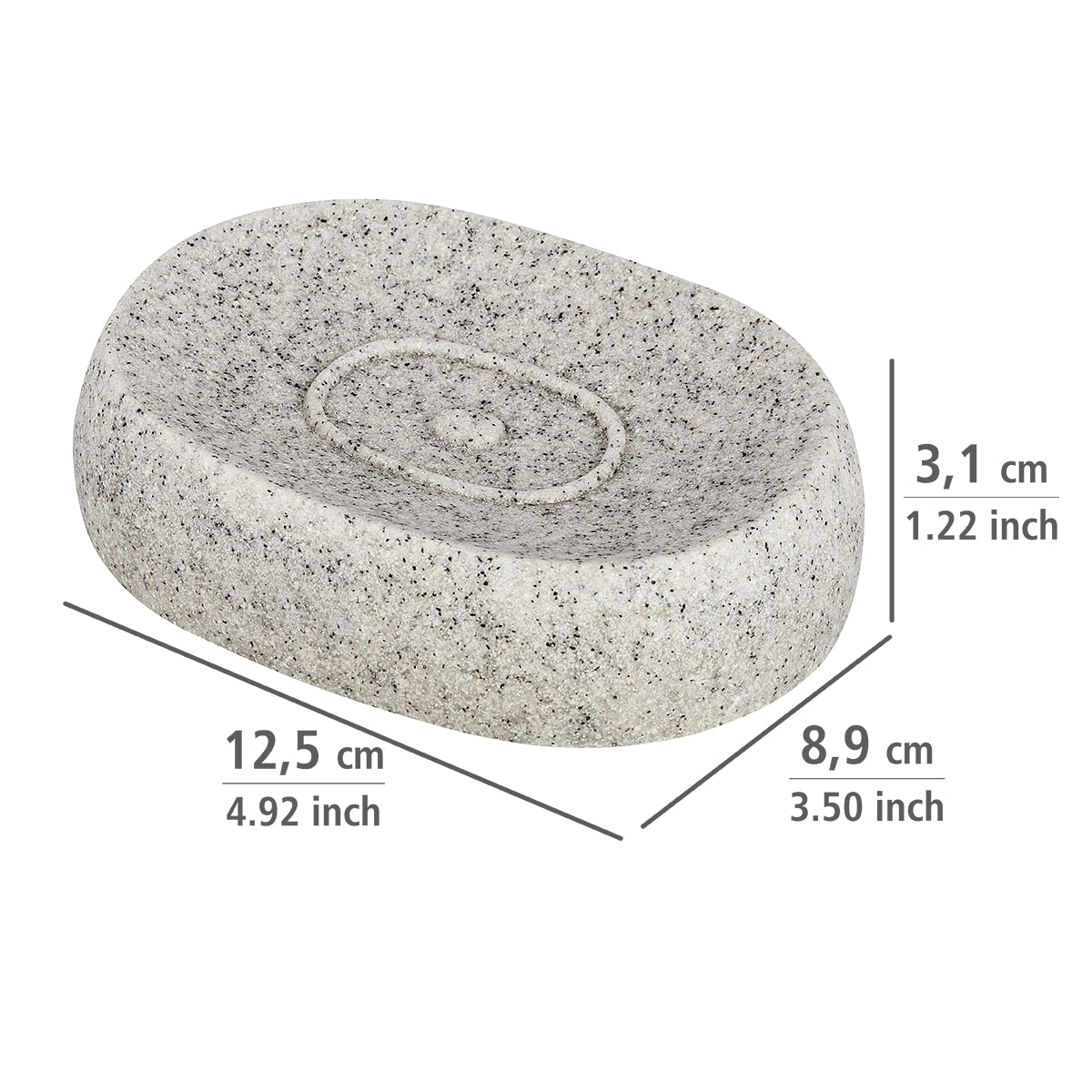 SOAP DISH - PURO - POLYRESIN - LIGHT GREY