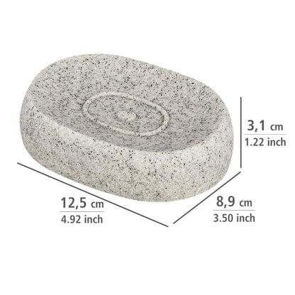 SOAP DISH - PURO - POLYRESIN - LIGHT GREY