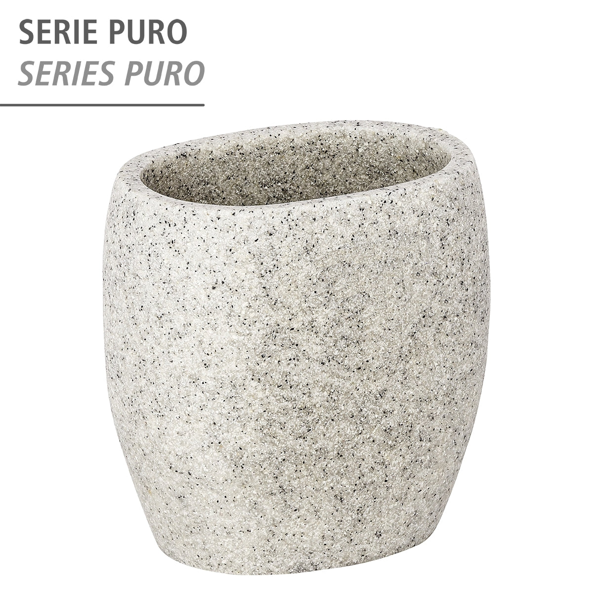 Toothbrush Tumbler - Puro - Polyresin - Light Grey