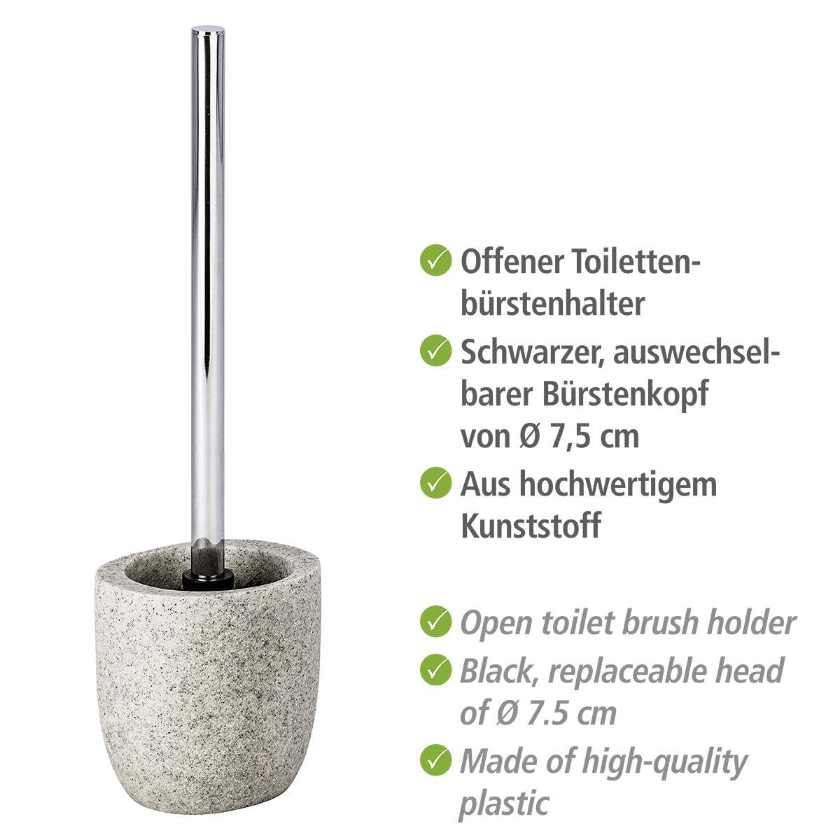 TOILET BRUSH - PURO - POLYRESIN - LIGHT GREY