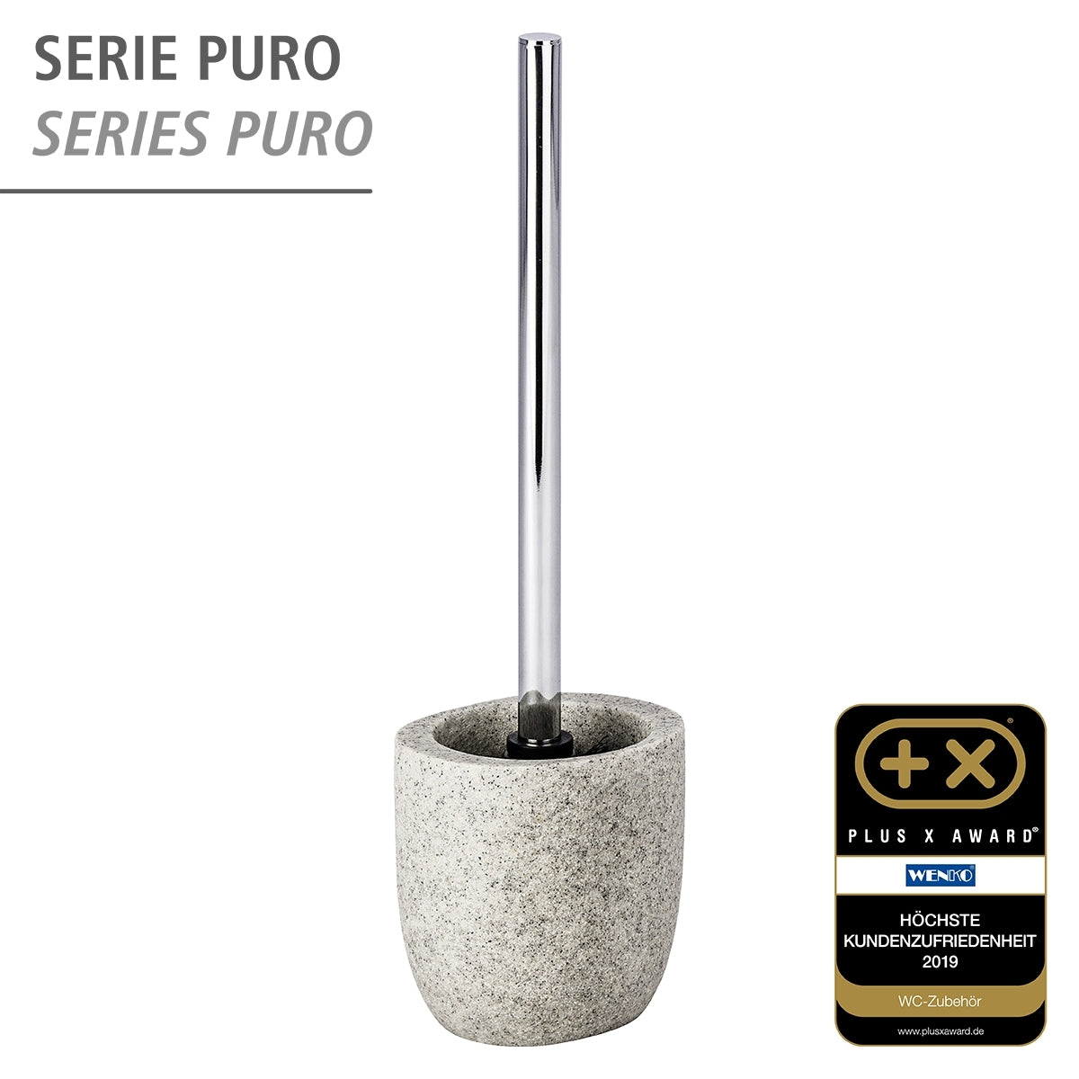 TOILET BRUSH - PURO - POLYRESIN - LIGHT GREY