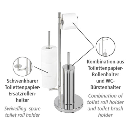 FREESTANDING TOILET BRUSH & ROLL HOLDER - UNIVERSALO NEO - STAINLESS STEEL