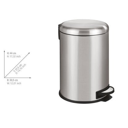 20L PEDAL BIN - LEMAN EASY-CLOSE - S/STEEL