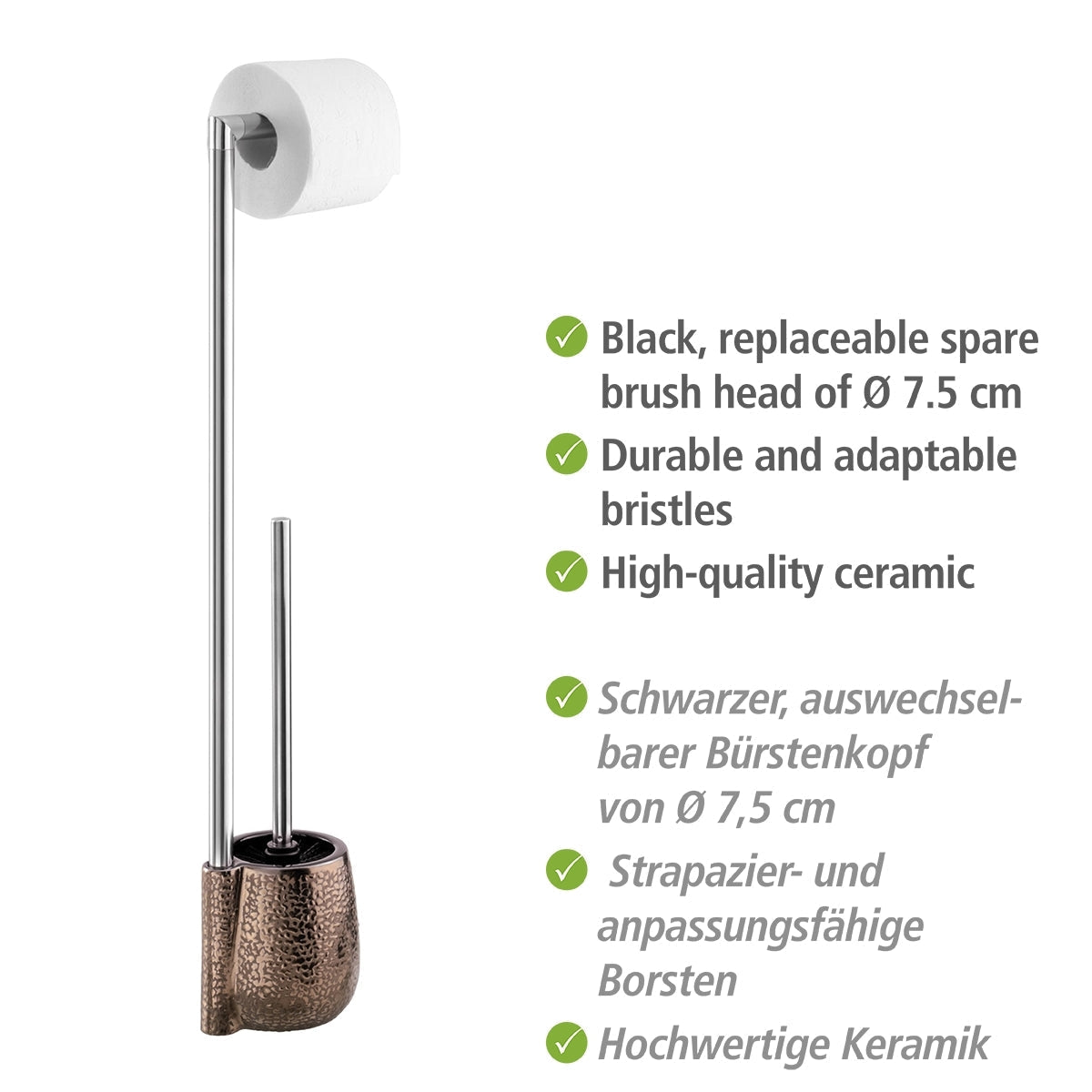 Freestanding Toilet Brush & Roll Holder - Ceramic - Marrakesh