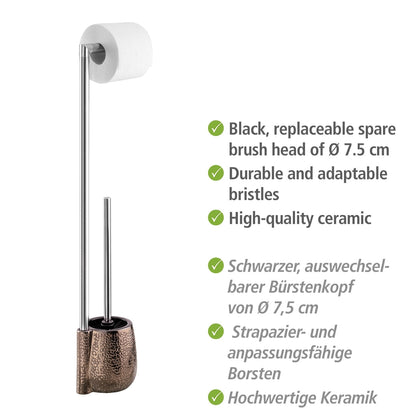 FREESTANDING TOILET BRUSH & ROLL HOLDER - CERAMIC - MARRAKESH