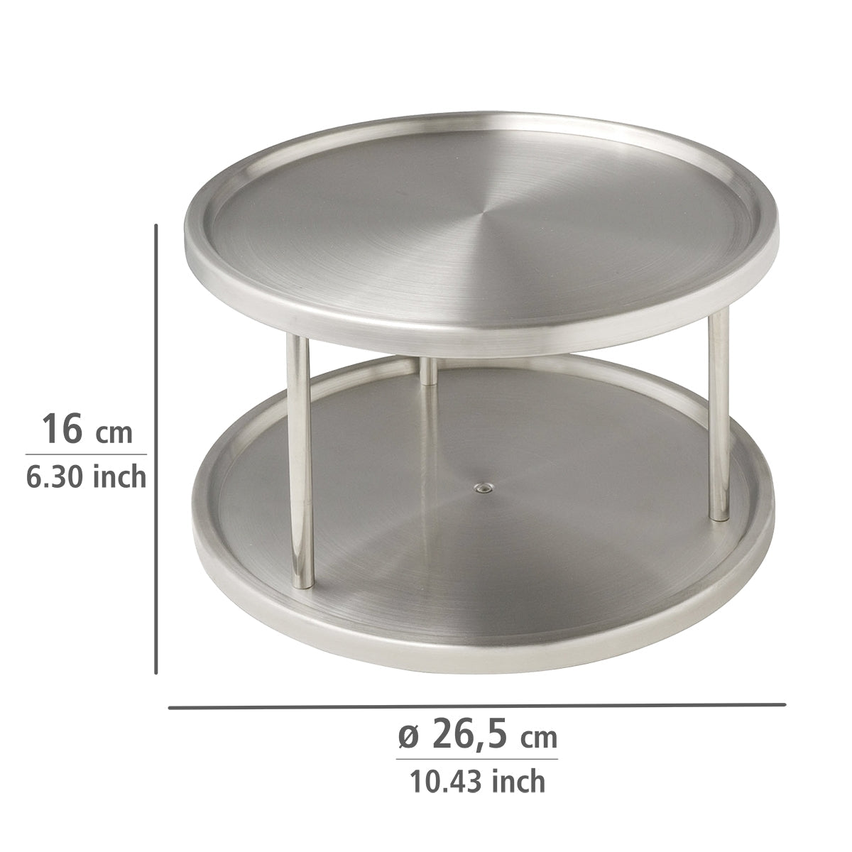 Cupboard Turntable - 2-Tier Lazy Susan - Duo - Stainless Steel