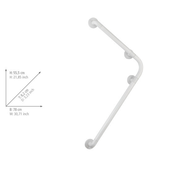 Bathroom Grab Rail - Secura - White - 90° 55 - 5x78cm