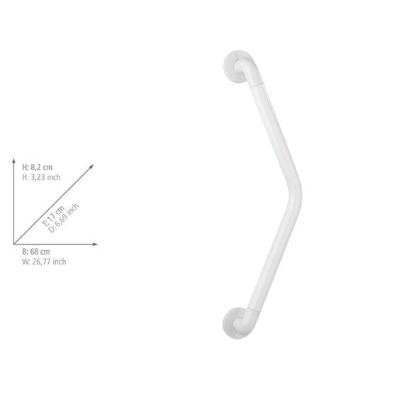 Bathroom Grab Rail - Secura - White - 135° 37x37cm