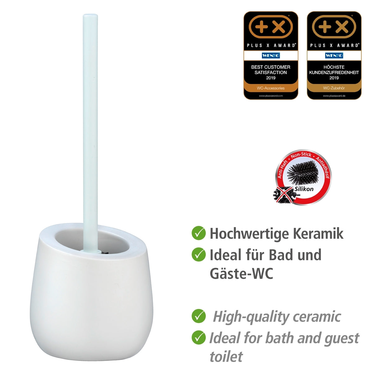 Toilet Brush - Badi Range - Ceramic - White
