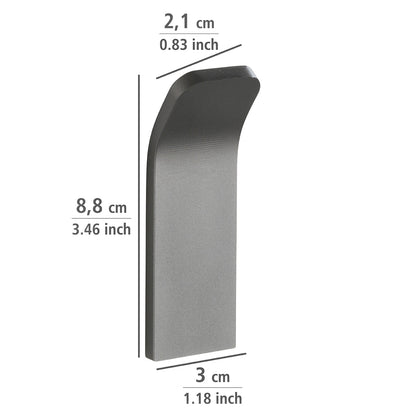 WALL HOOK - MONTELLA RANGE - RUSTPROOF ALUMINIUM - ANTHRACITE -  NO-DRILLING