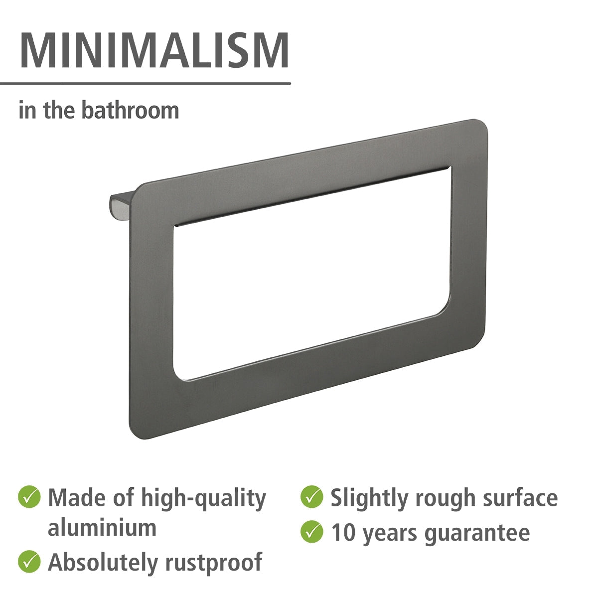 TOWEL HOLDER RING UNO - MONTELLA RANGE - RUSTPROOF ALUMINIUM - ANTHRACITE