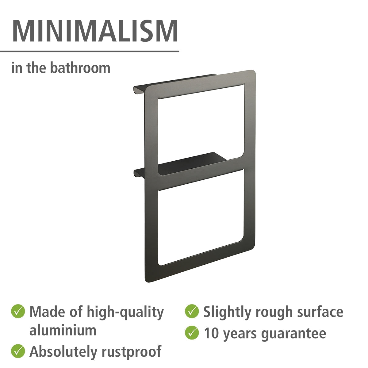 Towel Holder Shelf Duo - Montella - Aluminium