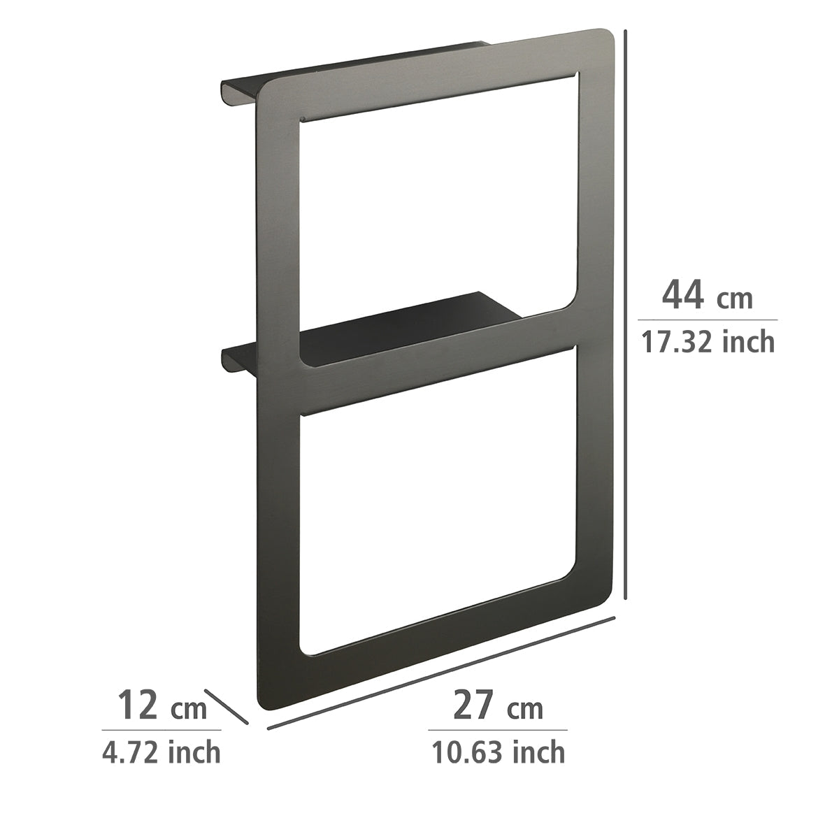 TOWEL HOLDER SHELF DUO - MONTELLA RANGE - RUSTPROOF ALUMINIUM - ANTHRACITE