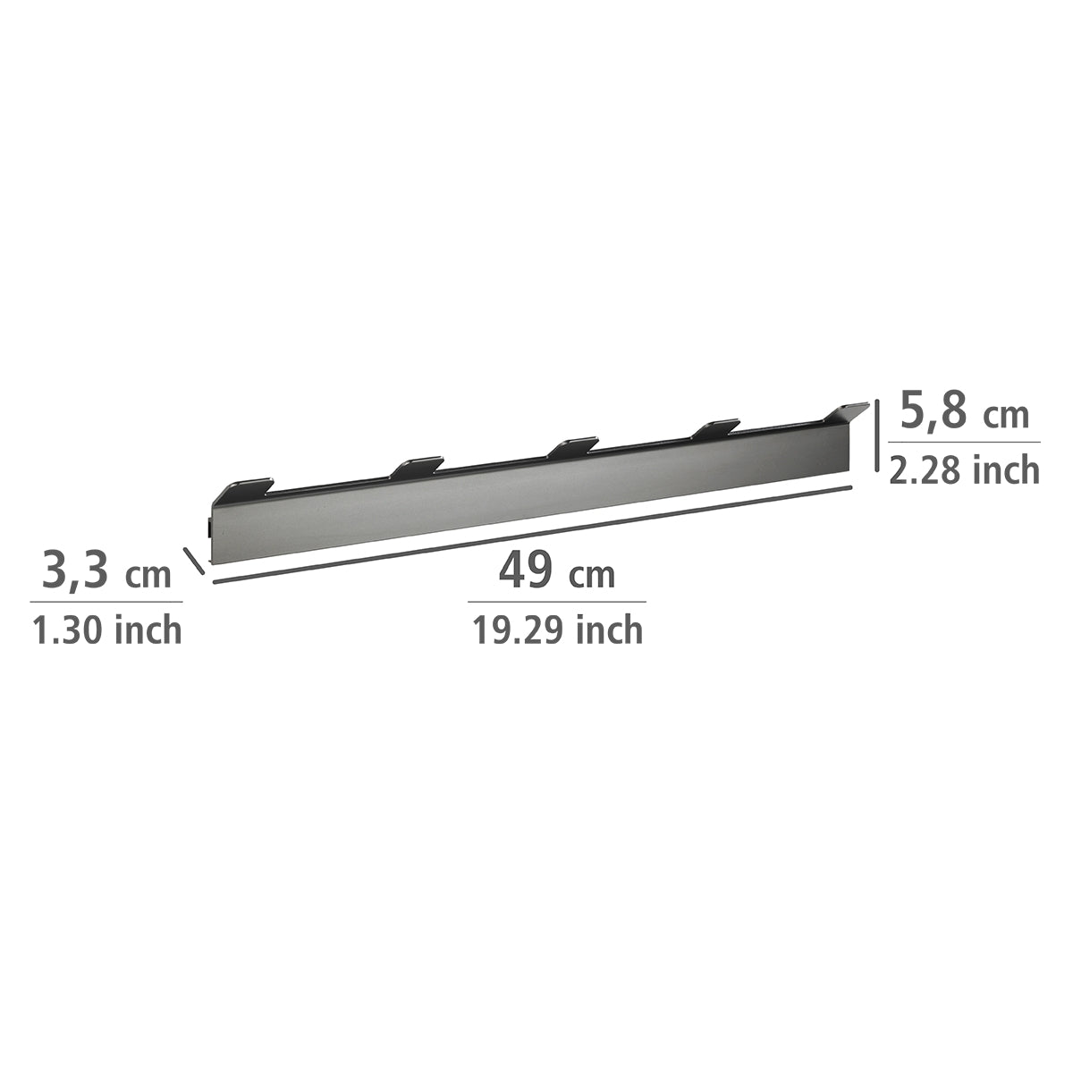 5 Hook Strip - Montella - Aluminium