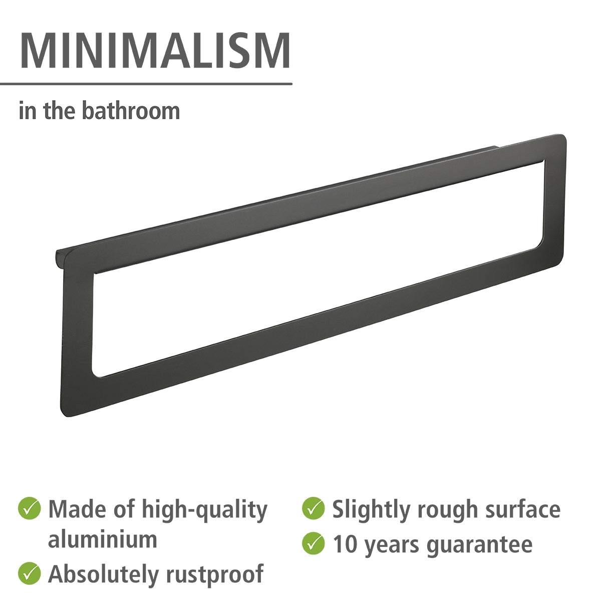Towel Rail With Shelf Uno - Montella - Aluminium