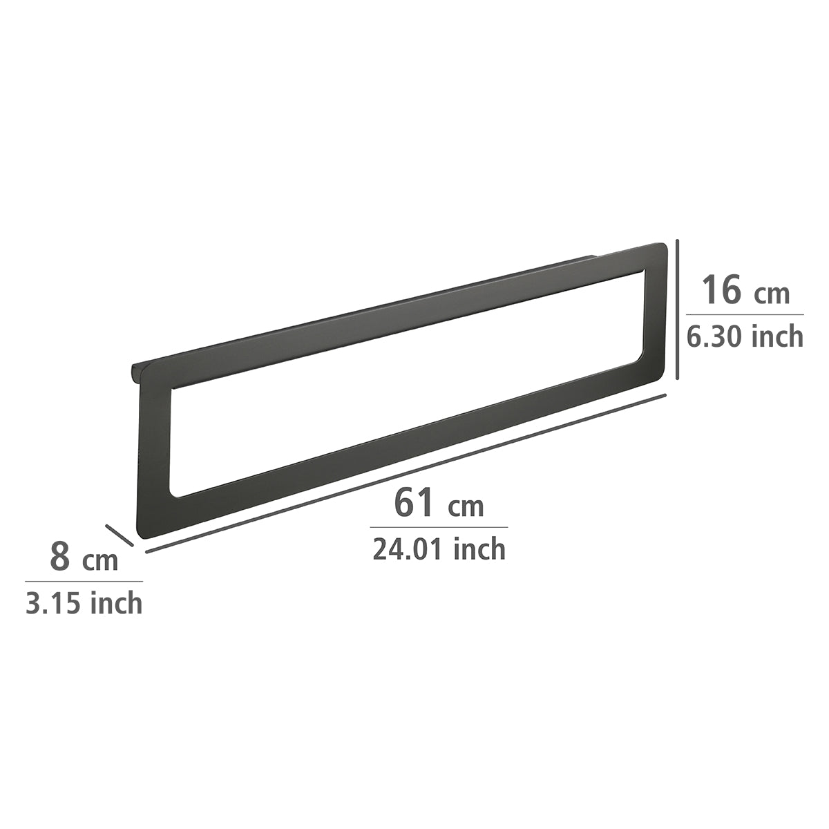 Towel Rail With Shelf Uno - Montella - Aluminium