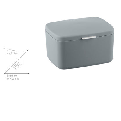 BATHROOM STORAGE BOX - BARCELONA - GREY - UNBREAKABLE - 16X11X19CM