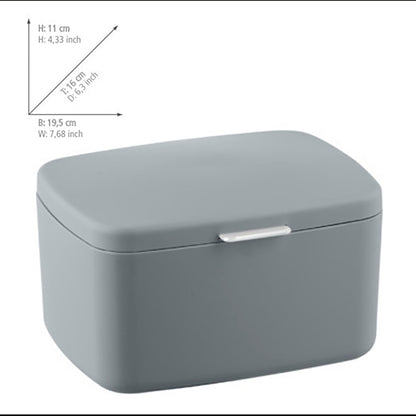 BATHROOM STORAGE BOX - BARCELONA - GREY - UNBREAKABLE - 16X11X19CM