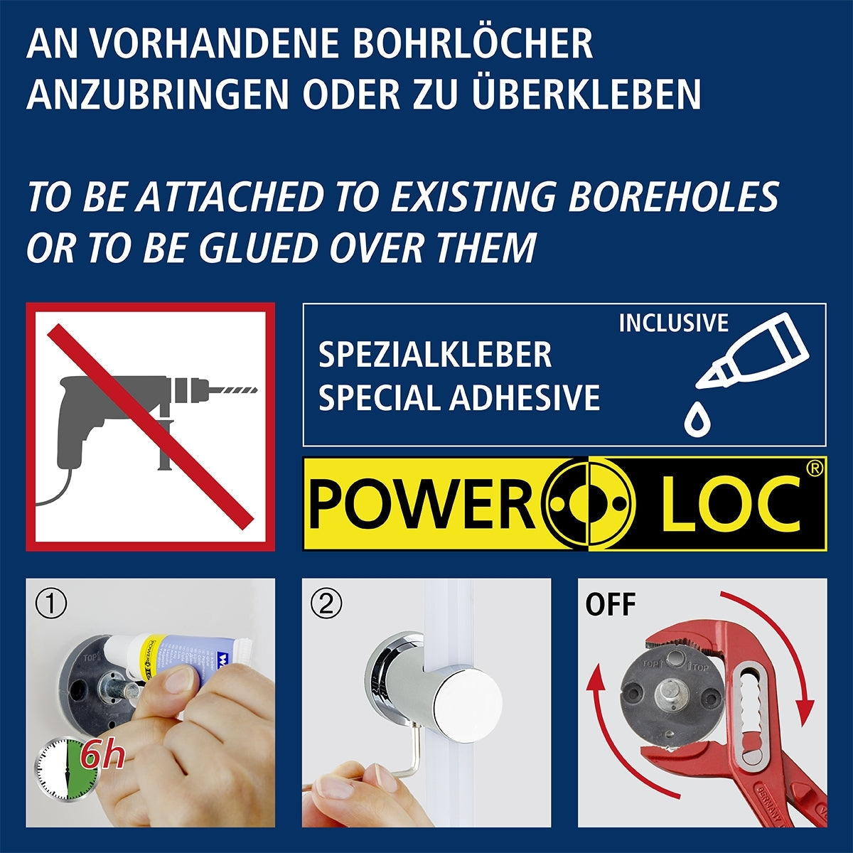 LED Shower Rail 94cm - RGB + Warm White