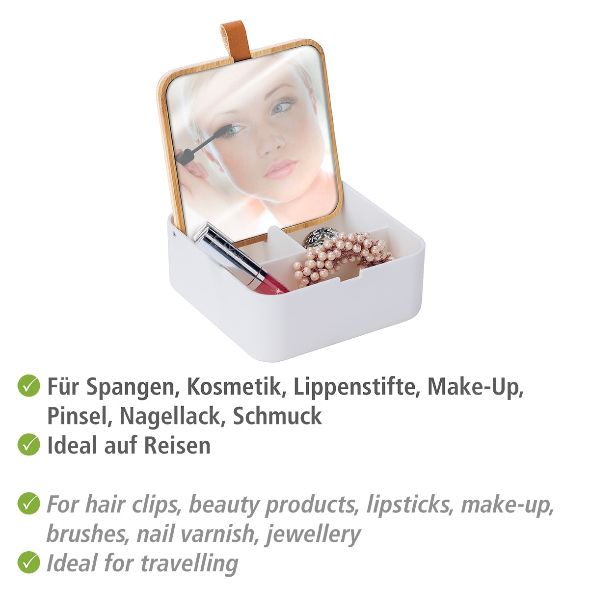 Organizer With Cosmetic Mirror - Bovisa - White