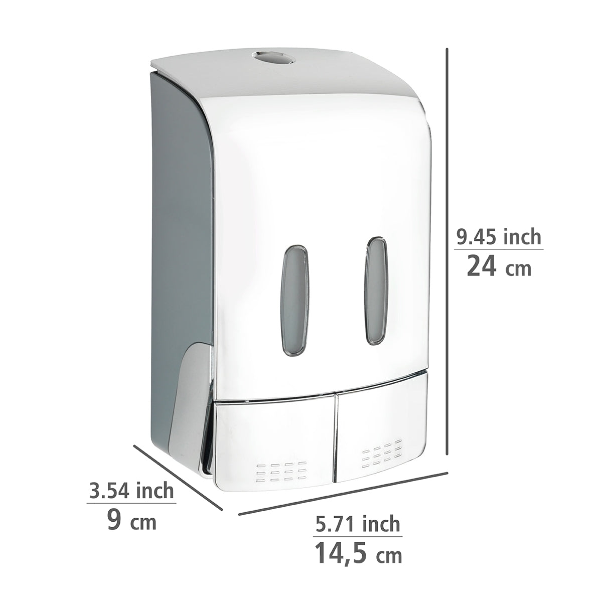 2-Chamber Disinfectant/Soap Dispenser - Tartas - Chrome